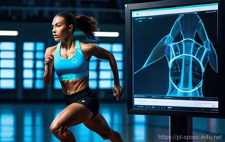 스포츠과학 박사 과정 - **Prompt for Advanced Performance Monitoring:**
    "A highly detailed, realistic image capturing a ...